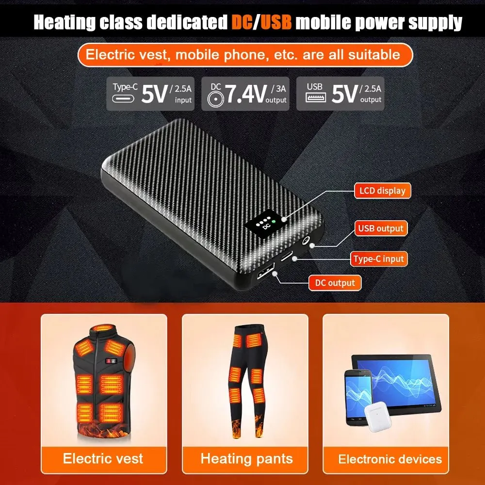 40000mAh Power Bank DC 7.4V Portable Charger for Heating Equipment
