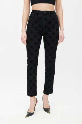 Black Velvet Karligraphy Monogram Denim Jeans