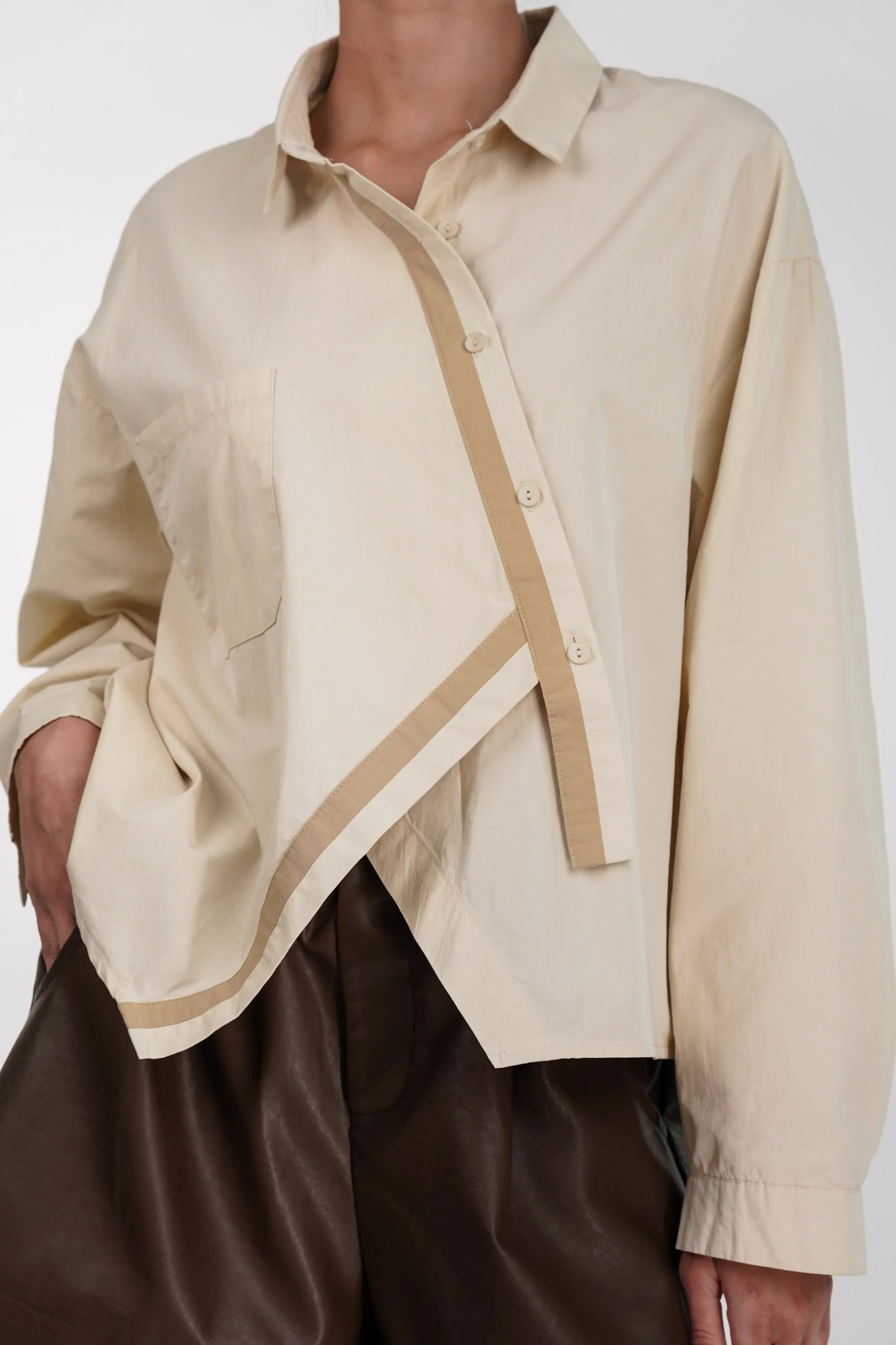 Buttercream Asymmetric Hem Shirt