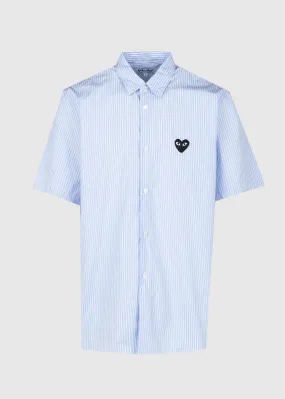 CDG PLAY: STRIPED SS SHIRT [BLUE]
