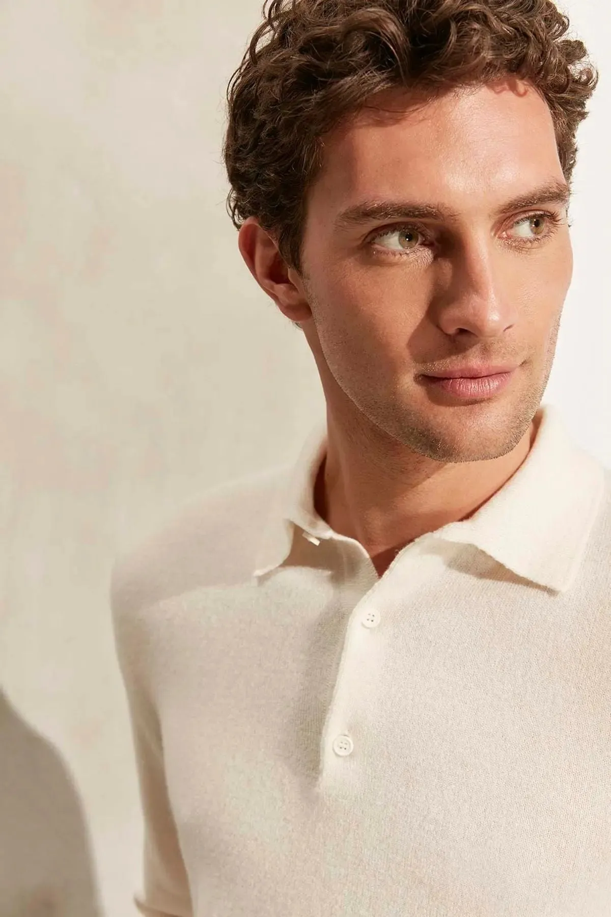 Ecru Pure Cashmere Men's Sweater