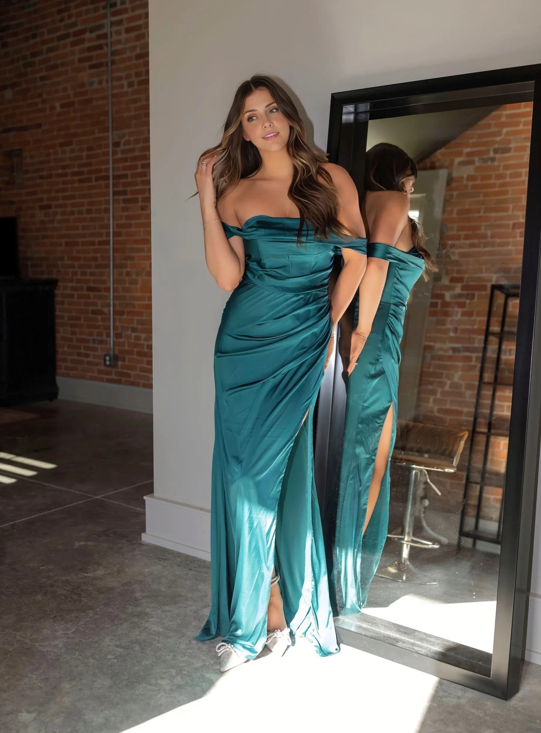 Elegant Evening Dress Convertible Charmeuse Gown Prom Dresses