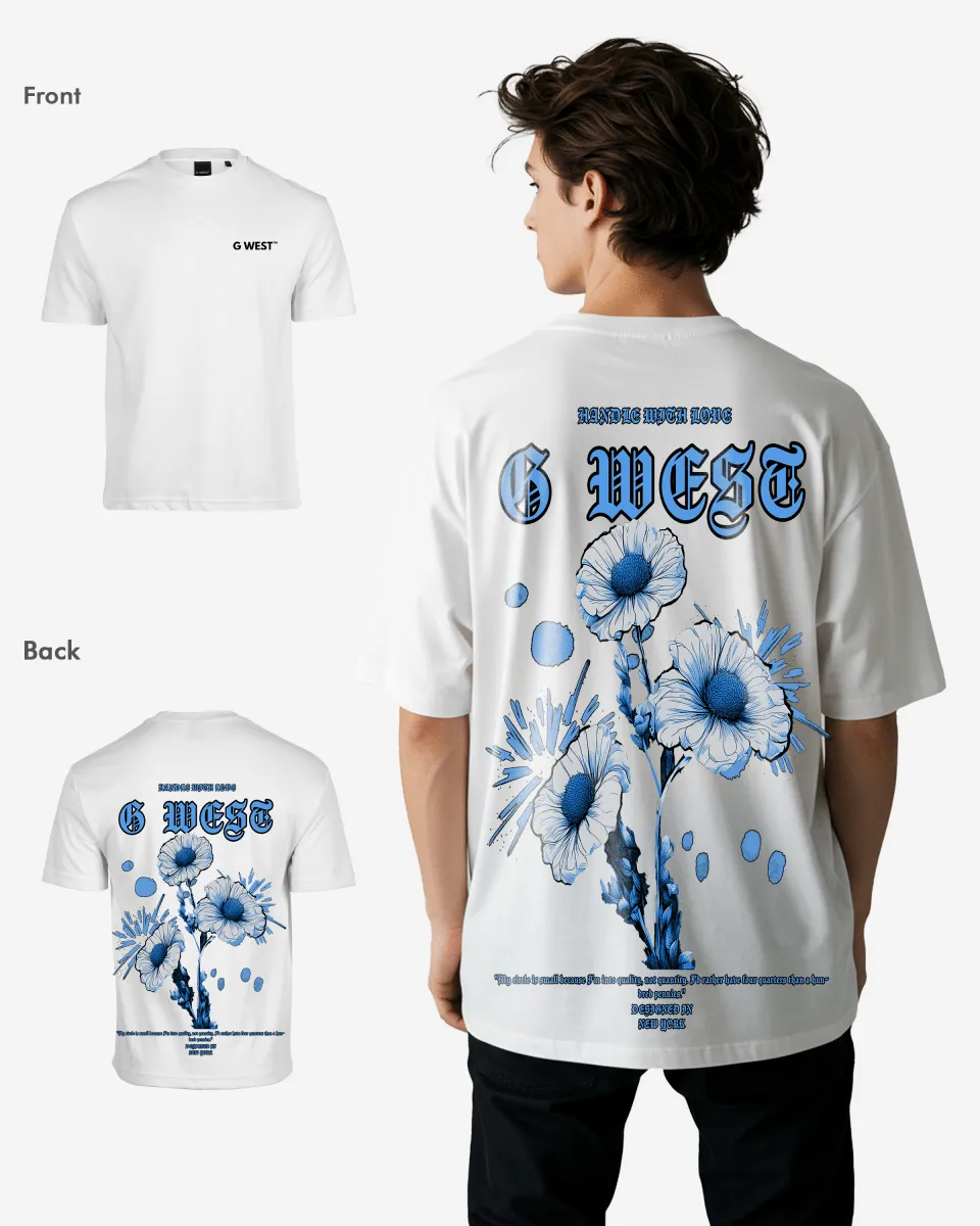 G West Oversized Blue Garden Tee
