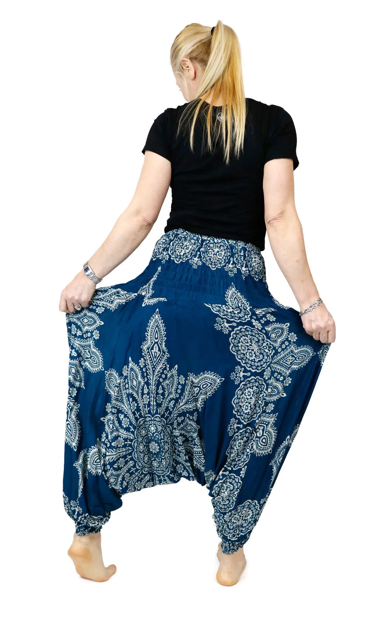 Harem Pants Mandala Floral Jumpsuits Rompers Baggy Yoga Pants Drop Crotch