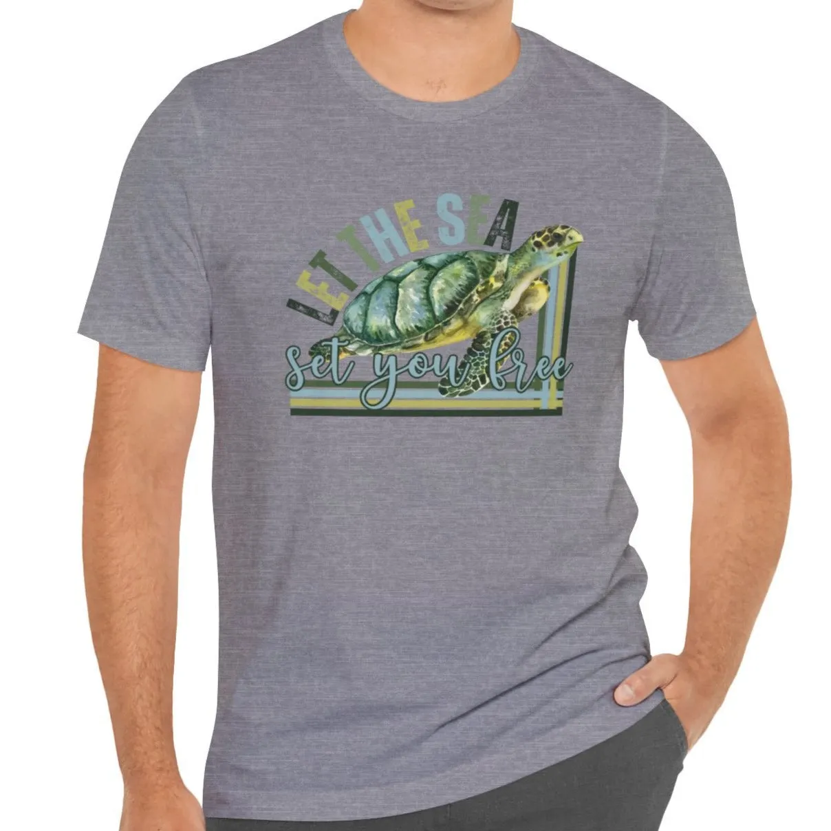 Let the Sea Set You Free Men's Bella Canvas Tee - Coastal Comfort Statement