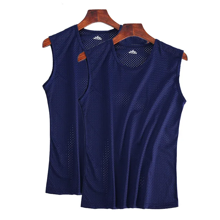 Lightweight Ice-Silk Breathable Quick-Dry Mesh Vest 2-Piece Set