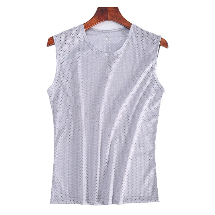 Lightweight Ice-Silk Breathable Quick-Dry Mesh Vest 2-Piece Set