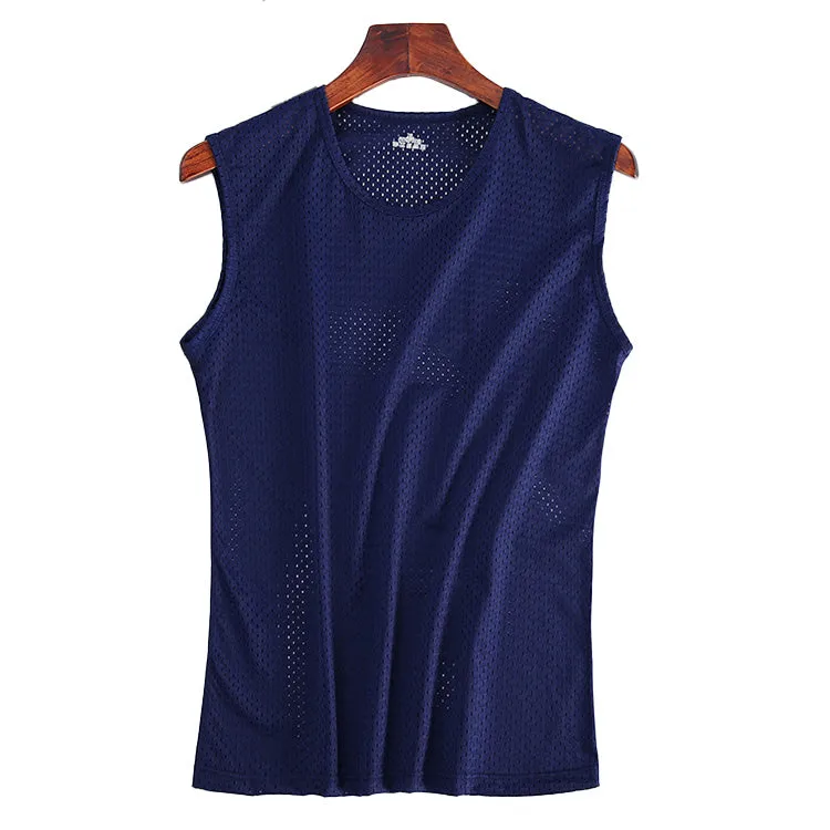 Lightweight Ice-Silk Breathable Quick-Dry Mesh Vest 2-Piece Set