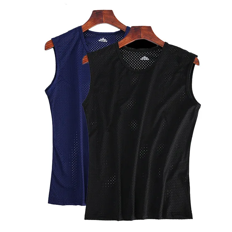 Lightweight Ice-Silk Breathable Quick-Dry Mesh Vest 2-Piece Set