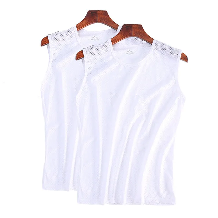 Lightweight Ice-Silk Breathable Quick-Dry Mesh Vest 2-Piece Set