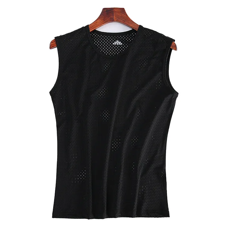 Lightweight Ice-Silk Breathable Quick-Dry Mesh Vest 2-Piece Set