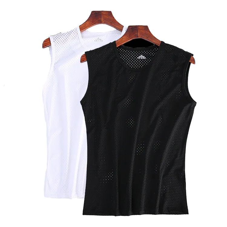 Lightweight Ice-Silk Breathable Quick-Dry Mesh Vest 2-Piece Set