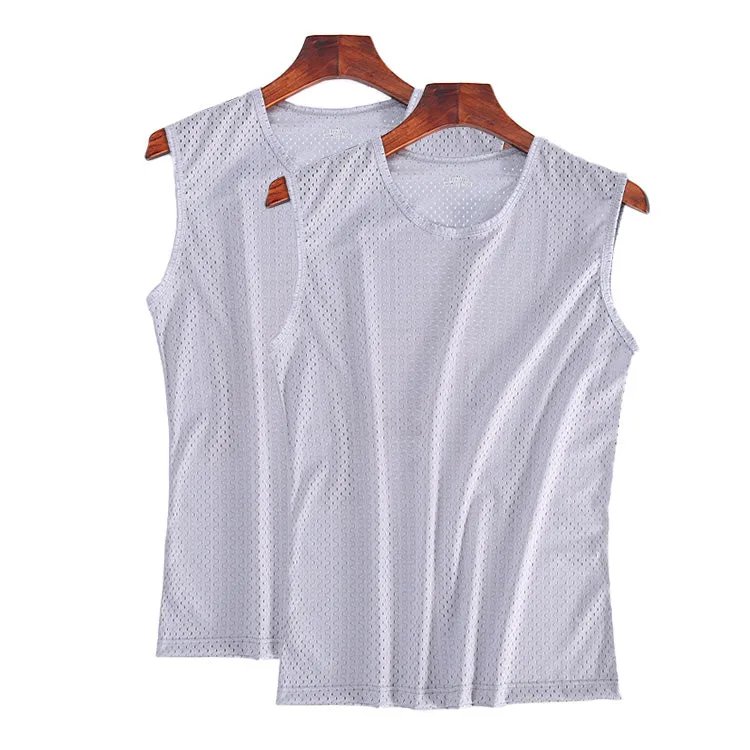 Lightweight Ice-Silk Breathable Quick-Dry Mesh Vest 2-Piece Set