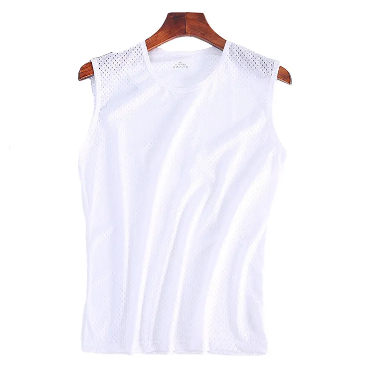 Lightweight Ice-Silk Breathable Quick-Dry Mesh Vest 2-Piece Set