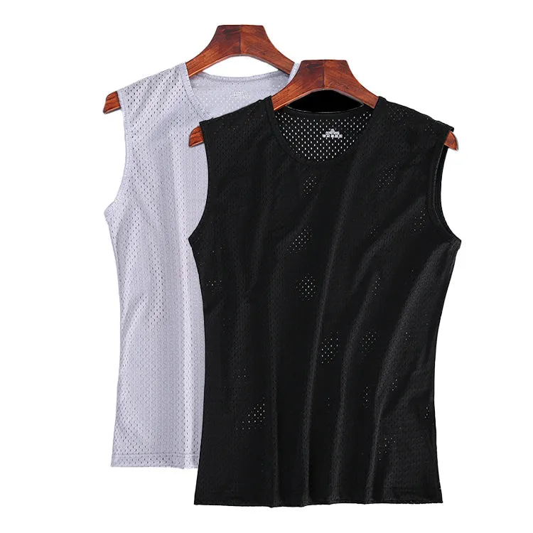 Lightweight Ice-Silk Breathable Quick-Dry Mesh Vest 2-Piece Set