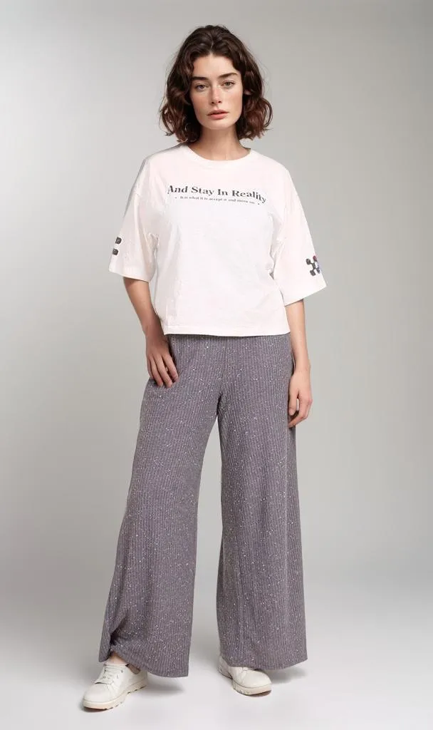 R206580-R206580 - Graphic Cropped T-Shirt - White