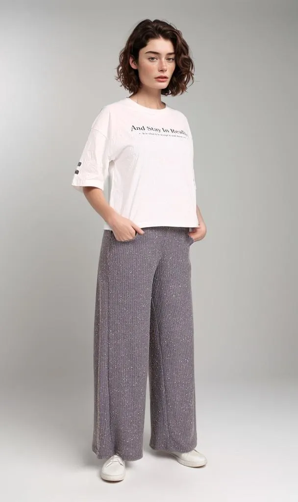 R206580-R206580 - Graphic Cropped T-Shirt - White